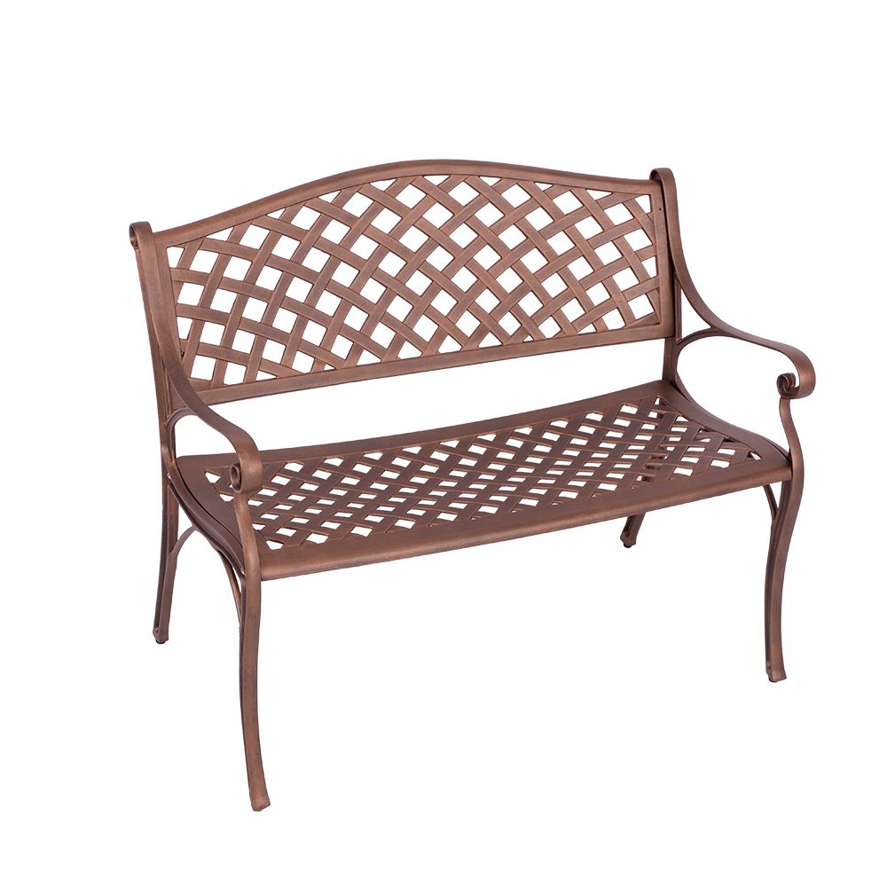 Lattice Aluminium Garden Bench / Patio Bench / Outdoor  - COPPER