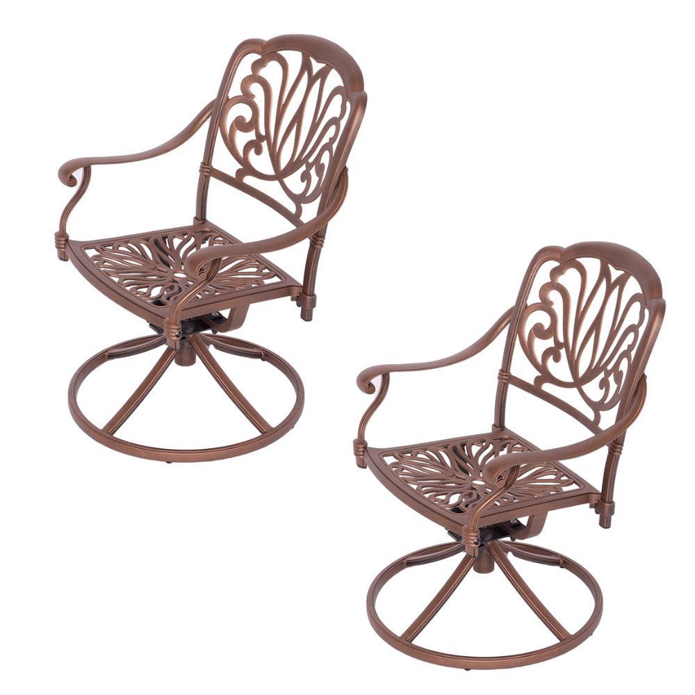 Protea Swivel Aluminium Patio Chair / Garden Chair / Outdoor Chair  -  Set of 2 - COPPER