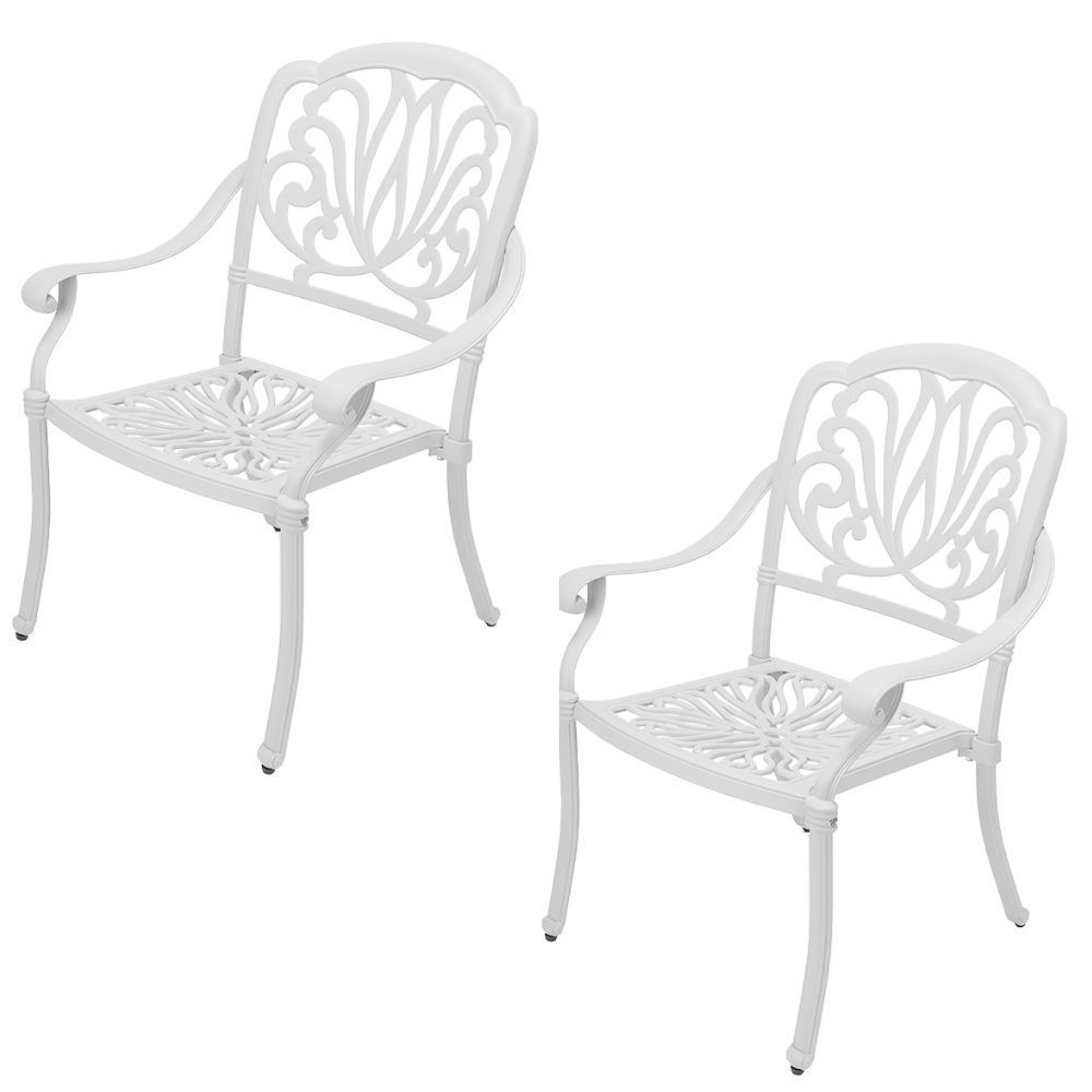 Protea Chair Aluminium Patio Chair / Garden Chair / Outdoor Chair - Set of 2 - WHITE