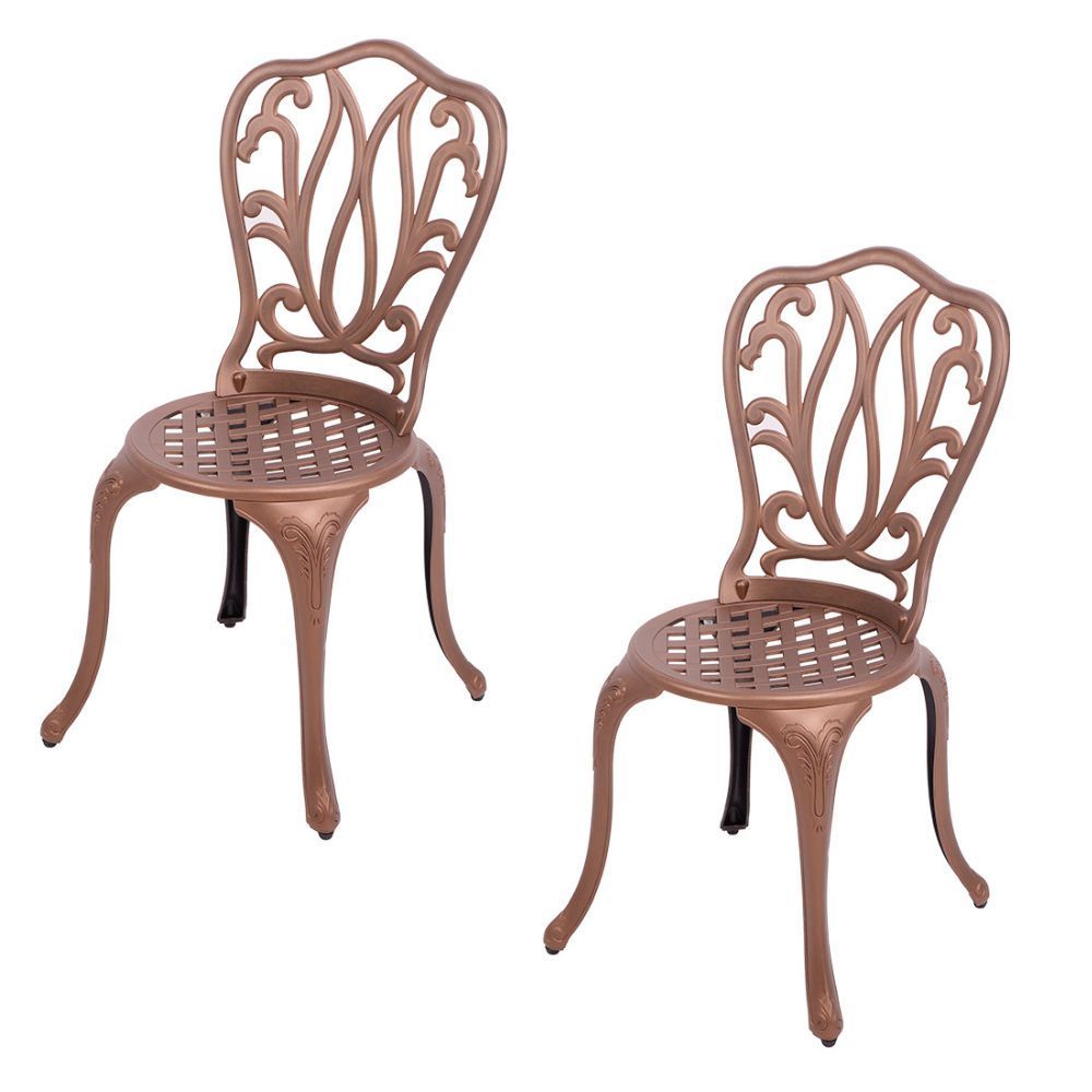 Lisa Aluminium Patio Chair / Garden Chair / Outdoor Chair - Set of 2- COPPER