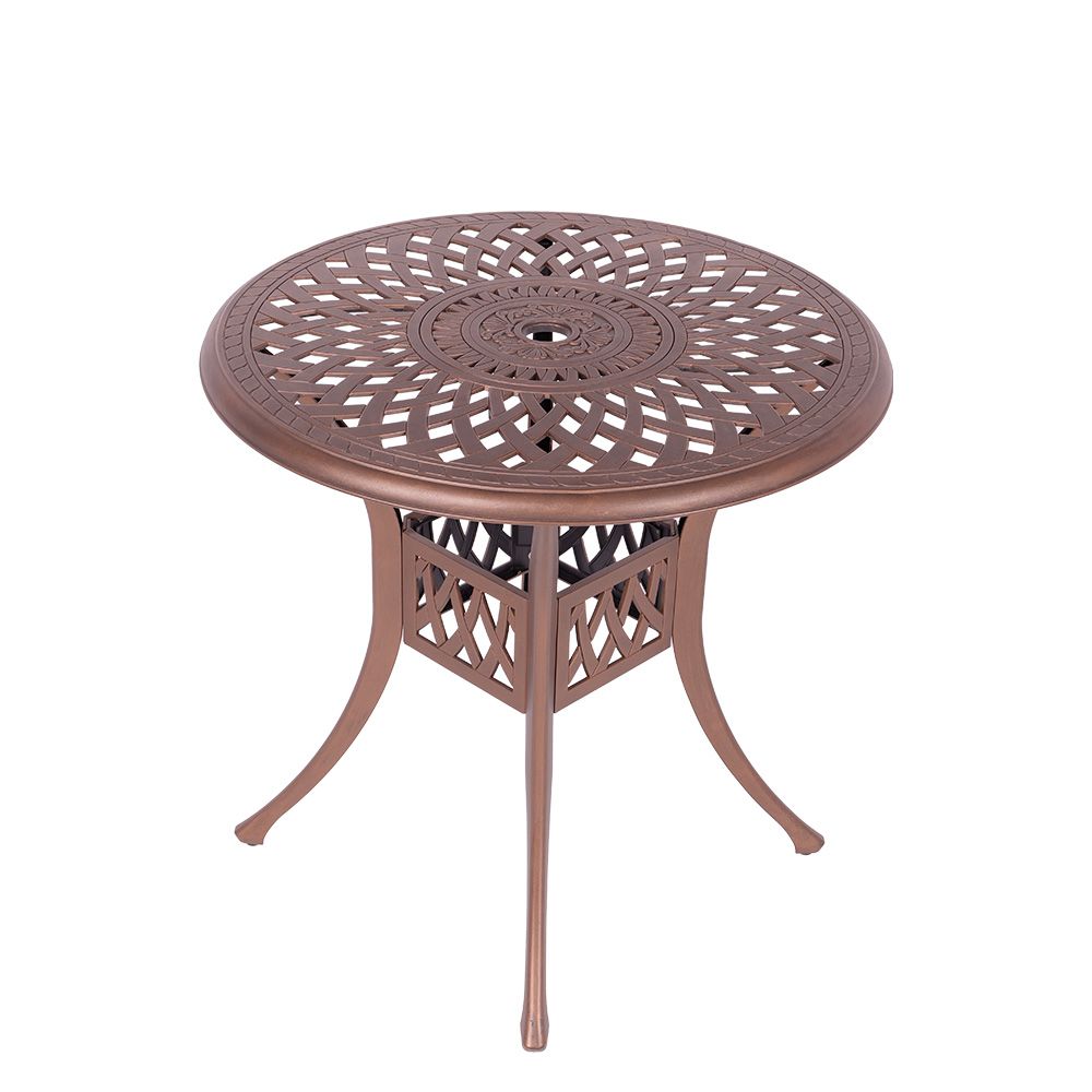 Lattice Aluminium Patio Table / Garden Table / Outdoor Dining Table - 78cm  Round Table - COPPER
