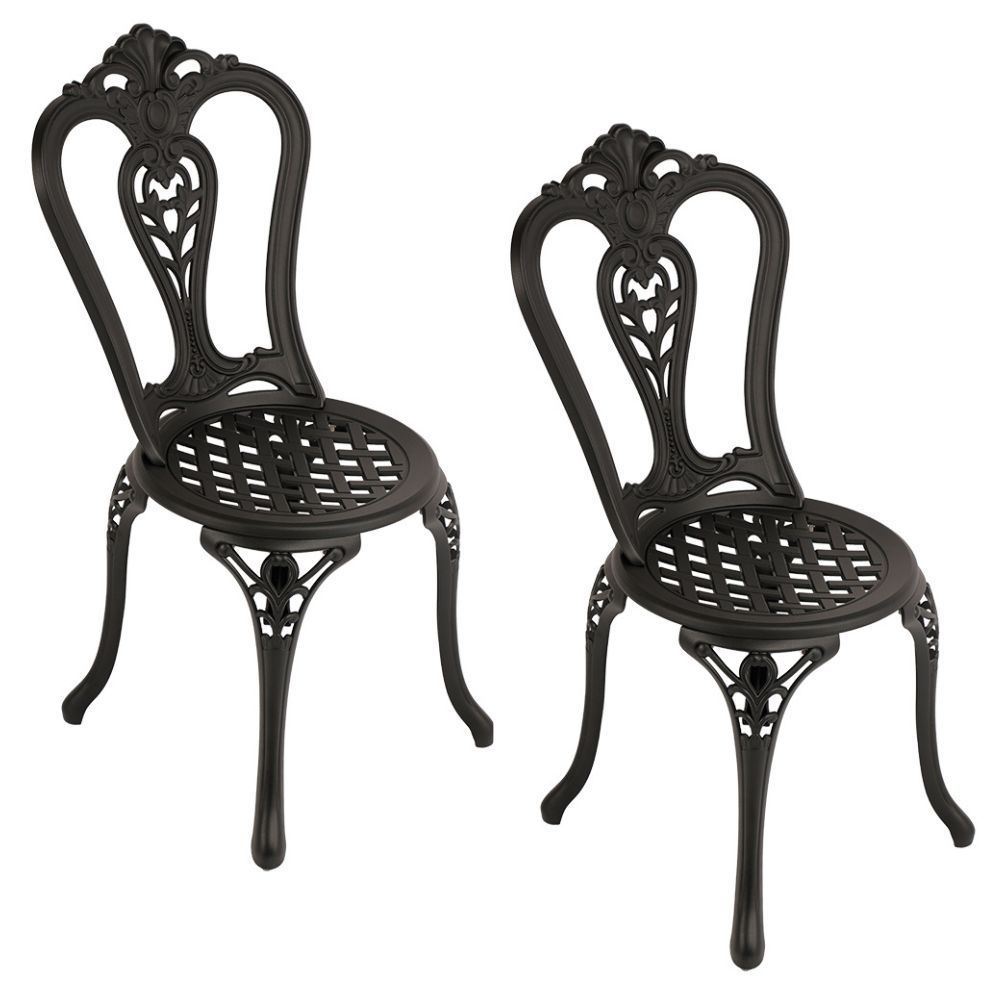 Victoria Aluminium Patio Chair / Garden Chair / Outdoor Chair - Set of 2  - BLACK