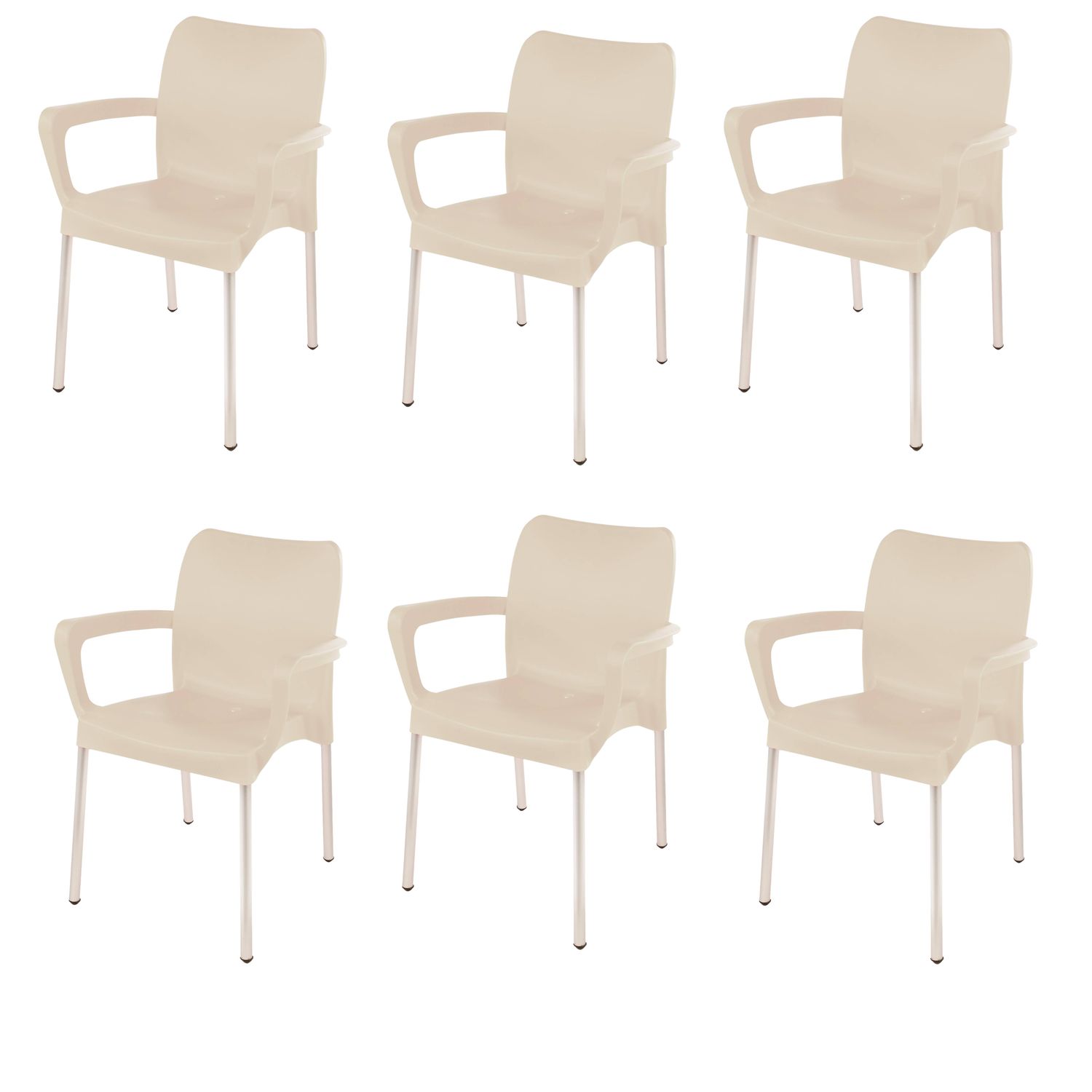 Vicenza Heavy  Duty  Bistro Chair  - WITH ARMRESTS - BEIGE  - Set of 6