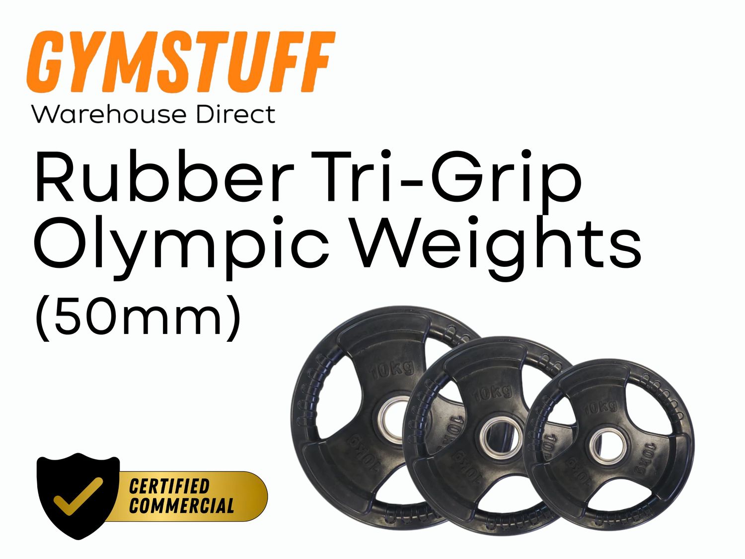GYMSTUFF Rubber Tri-Grip Olympic Weights