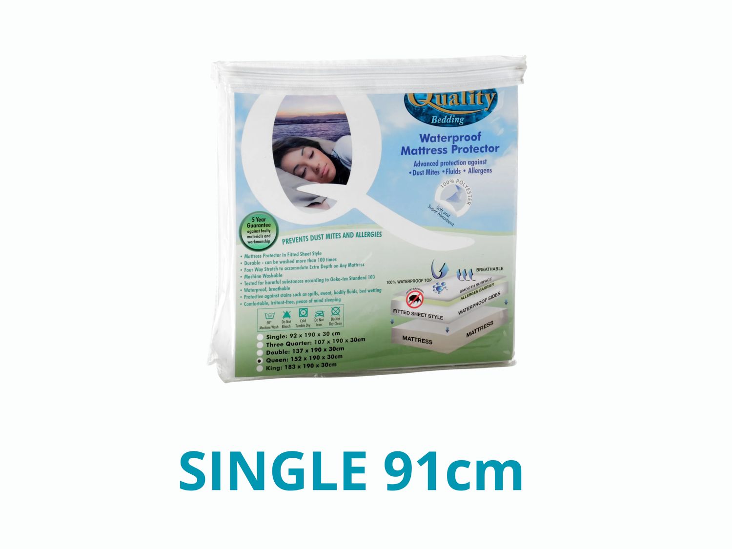 Waterproof Mattress Protectors - Single 91cm