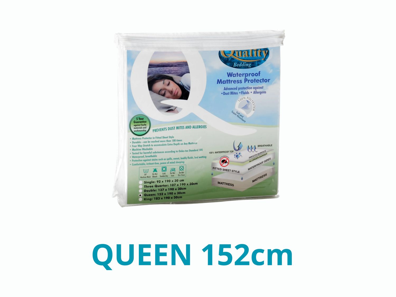 Waterproof Mattress Protectors - Queen  152cm