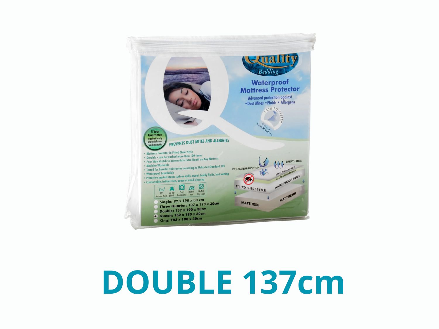 Waterproof Mattress Protectors - Double 137cm