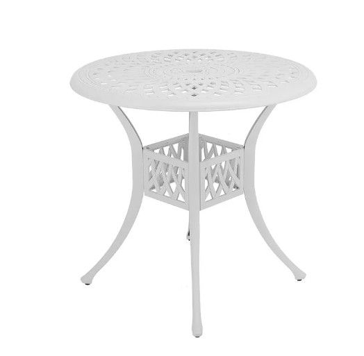 2 Seater Protea  Patio with 78cm Round Lattice Table  - WHITE