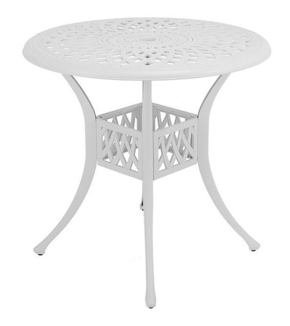 2 Seater Lisa  Patio Set with 78cm Round Lattice Table  - WHITE