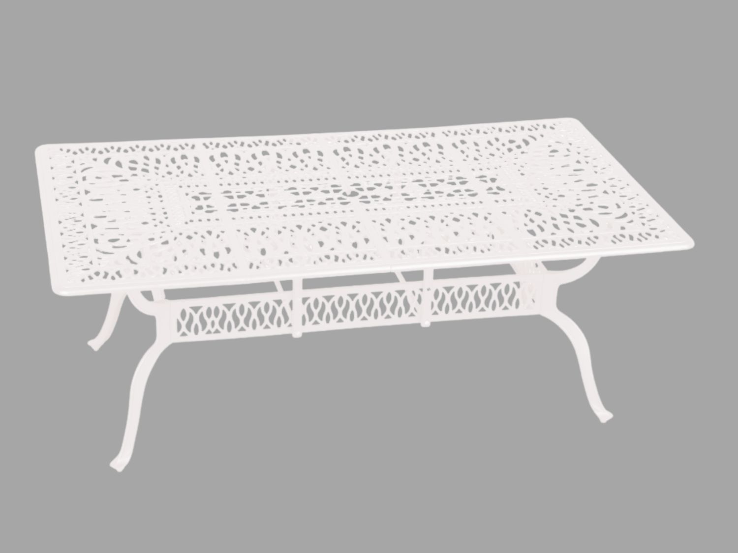 Elizabeth Aluminium Patio Table / Garden Table / Outdoor Dining Table  - 190cm x 110cm Rectagular Table Round - WHITE