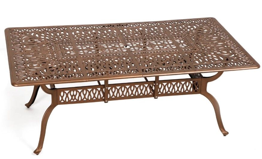 Elizabeth Aluminium Patio Table / Garden Table / Outdoor Dining Table - 190cm x110cm Rectangle  - COPPER