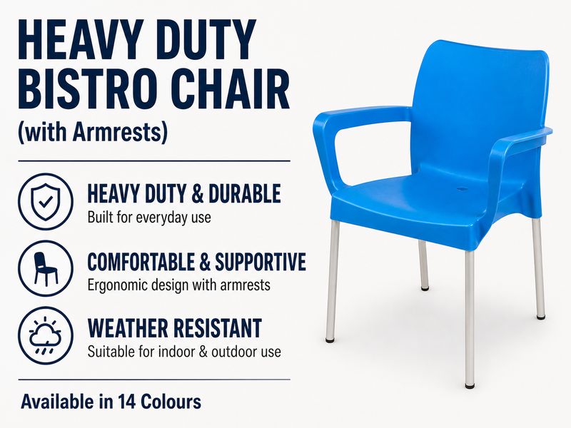 Heavy Duty Bistro Chairs - with Armrests