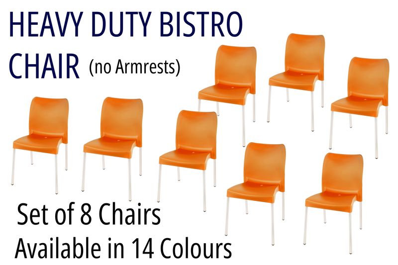 Heavy Duty Bistro Chair - No Armrest - Set of 8