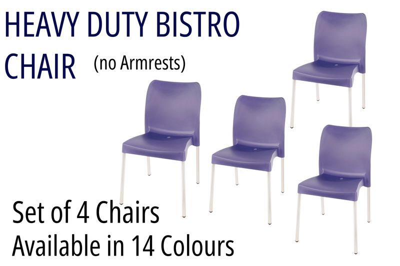 Heavy Duty Bistro Chair - No Armrest - Set of 4