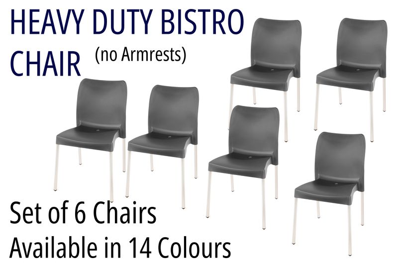 Heavy Duty Bistro Chair - No Armrest - Set of 6