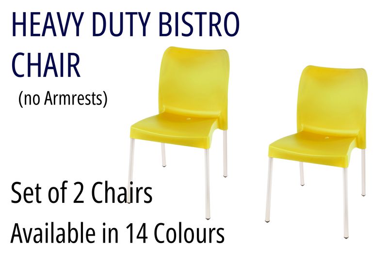 Heavy Duty Bistro Chair - No Armrest - Set of 2