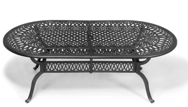 8 Seater Protea Patio Set with 214cm x 110cm Oval Elizabeth Table  - BLACK