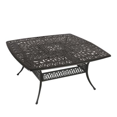 8 Seater Victoria Patio Set with 164cm x 164cm Square Elizabeth Table - BLACK