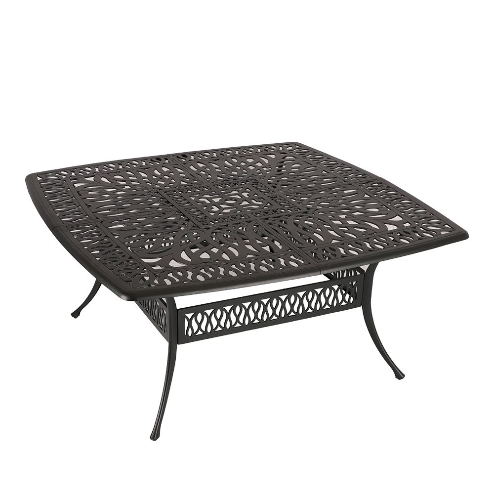 8 Seater Victoria Patio Set with 164cm x  164cm Square Elizabeth Table  - BLACK