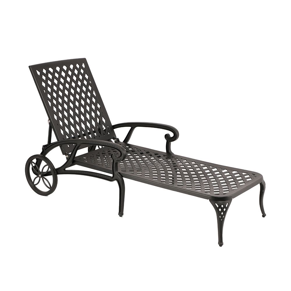 Lattice  Pool Lounger / Recliner  - BLACK