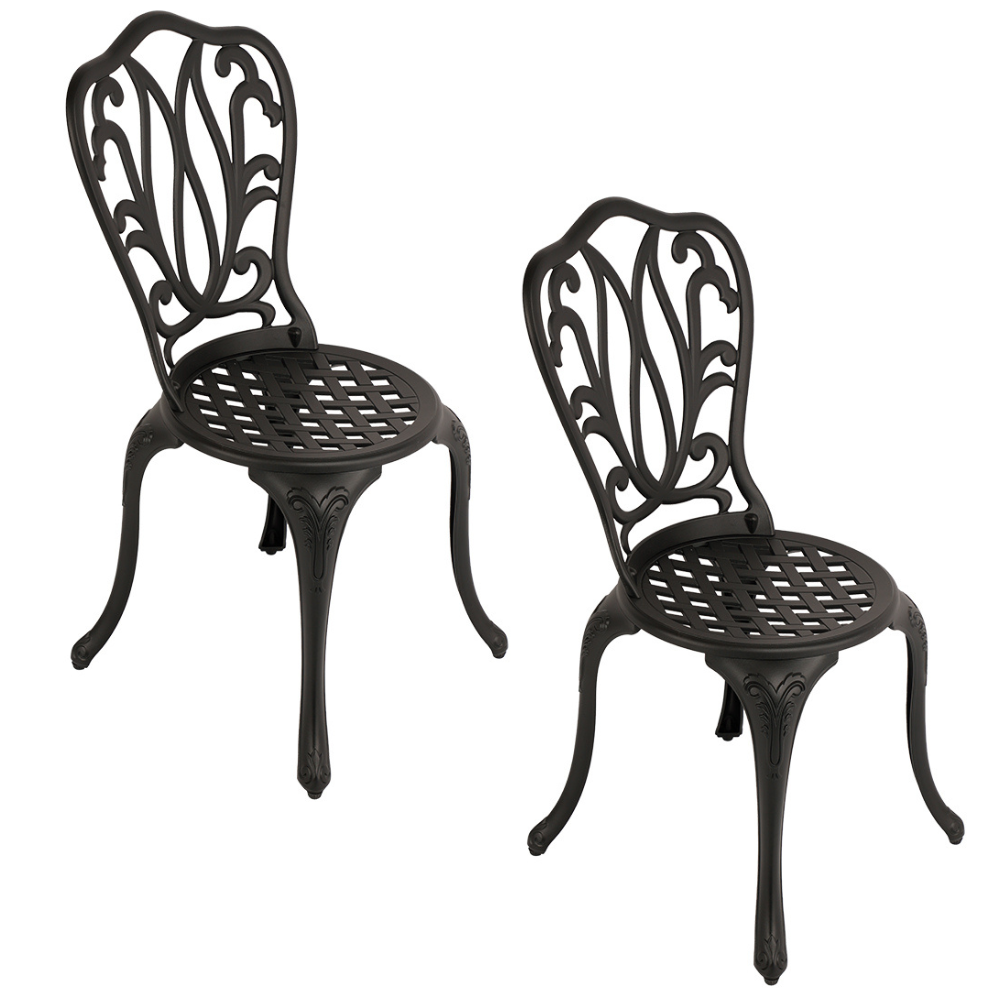 Lisa Patio Chair - Set of  2 - BLACK