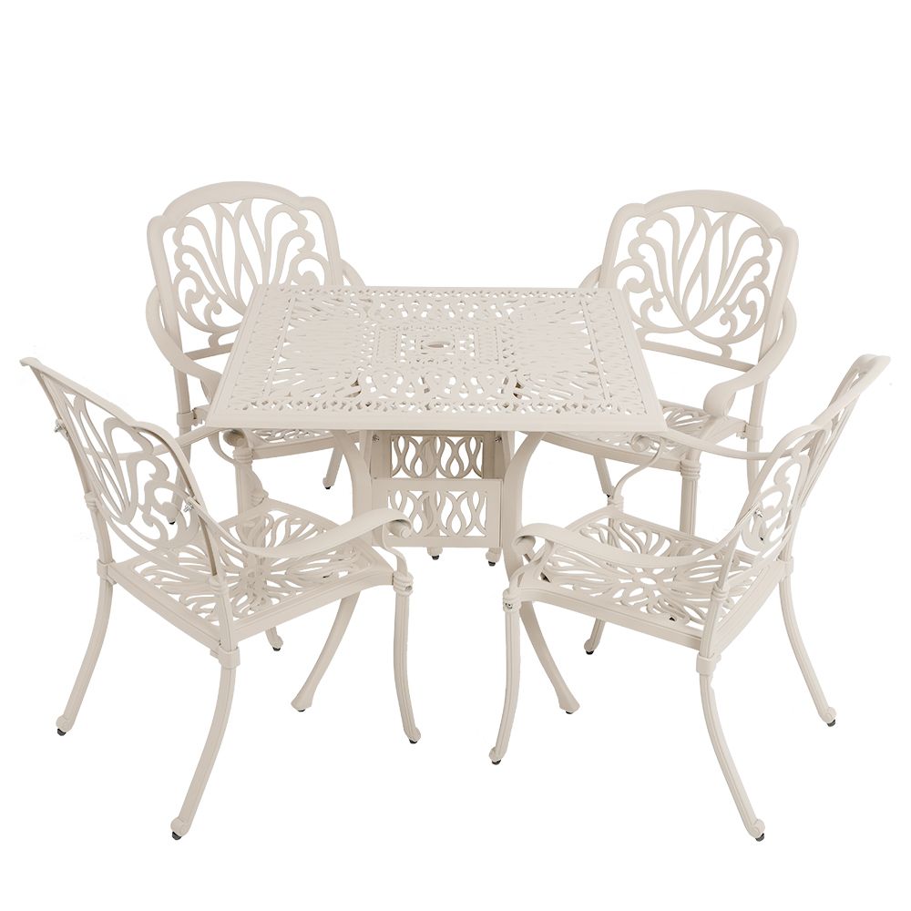 4 Seater Protea  Patio Set with 90cm x 90cm Square Elizabeth Table  - SAND
