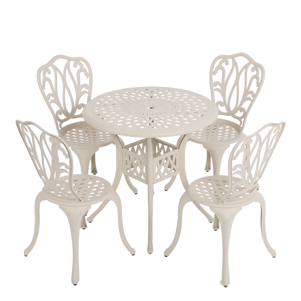 4 Seater Lisa  Patio Set with 78cm Round Lattice Table  - SAND