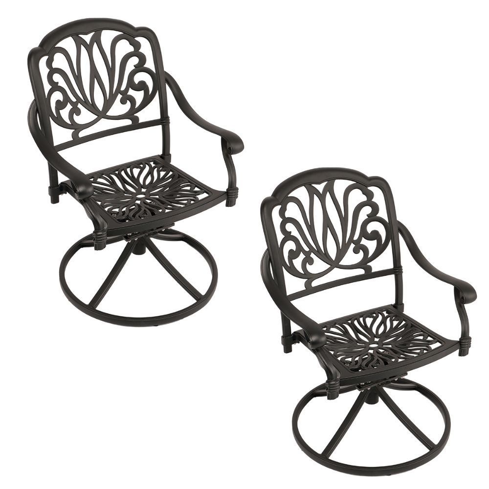 Protea Swivel  Patio Chair - Set of 2 - BLACK