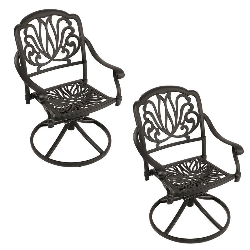 Protea Swivel  Patio Chair - Set of 2 - BLACK