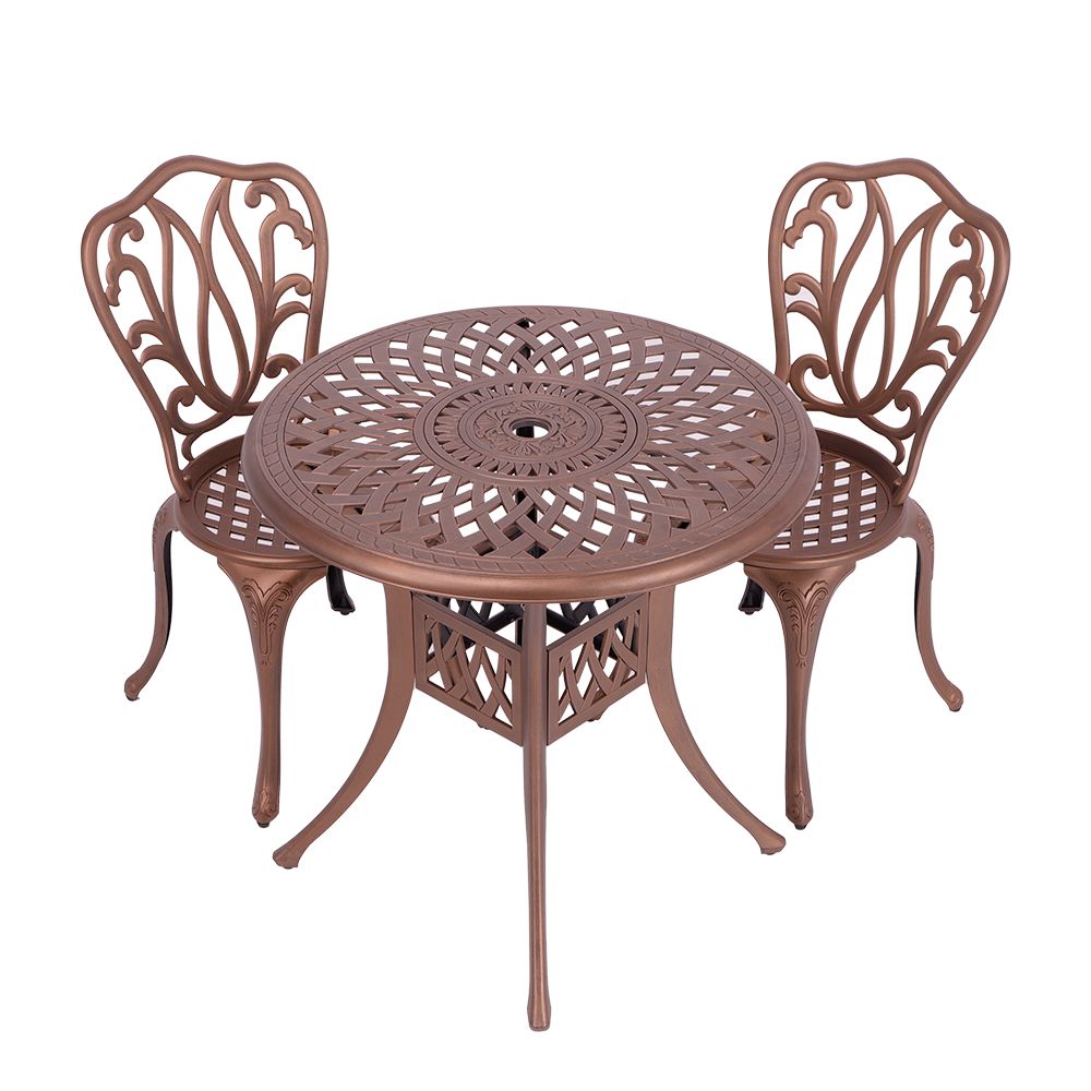 2 Seater Lisa  Patio Set with 78cm Round Lattice Table  - COPPER