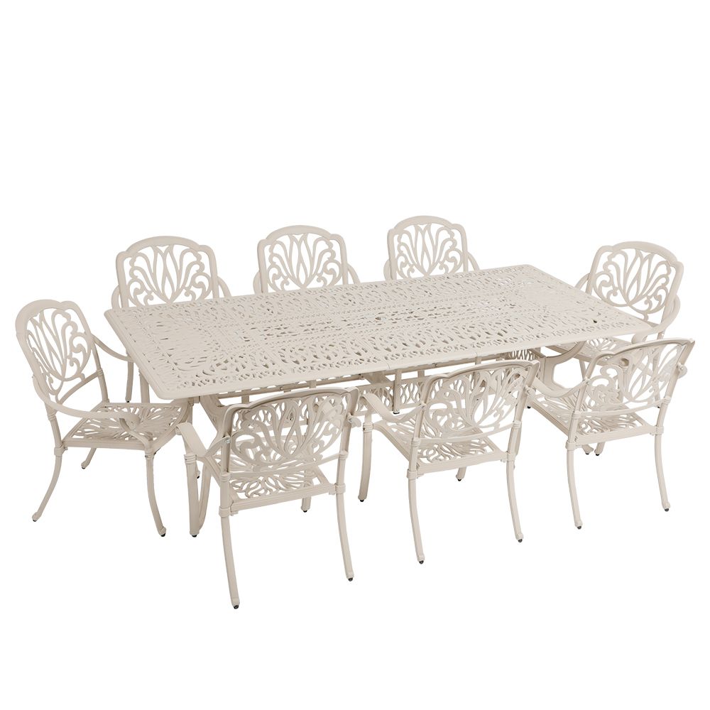8 Seater Protea Patio Set with 214cm x 110cm Oval Elizabeth Table  - SAND