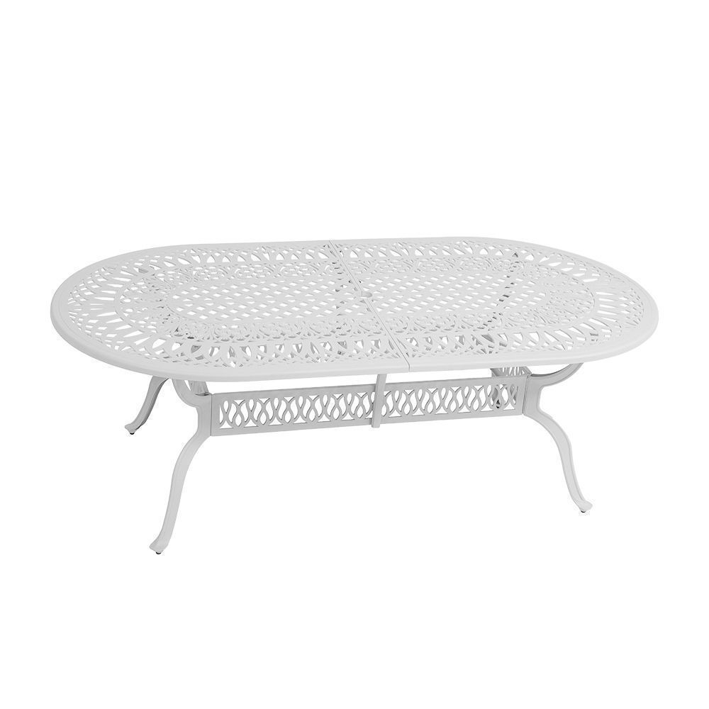 Elizabeth  Patio Table -  214cm x 110cm Oval  - WHITE