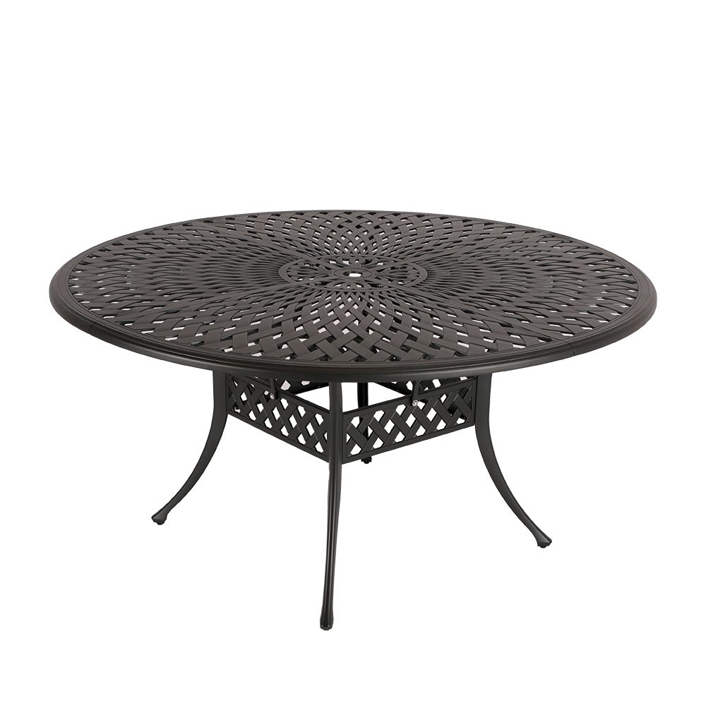 Lattice  Patio Table  -  154cm Round Table -  BLACK