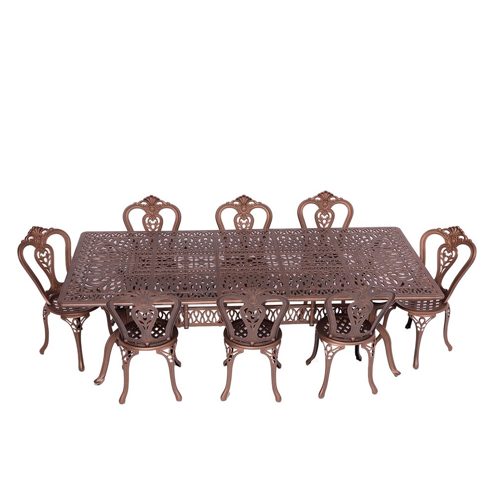 8 Seater Victoria  Patio Set with 240cm x 110cm Rectangular Elizabeth Table  - COPPER