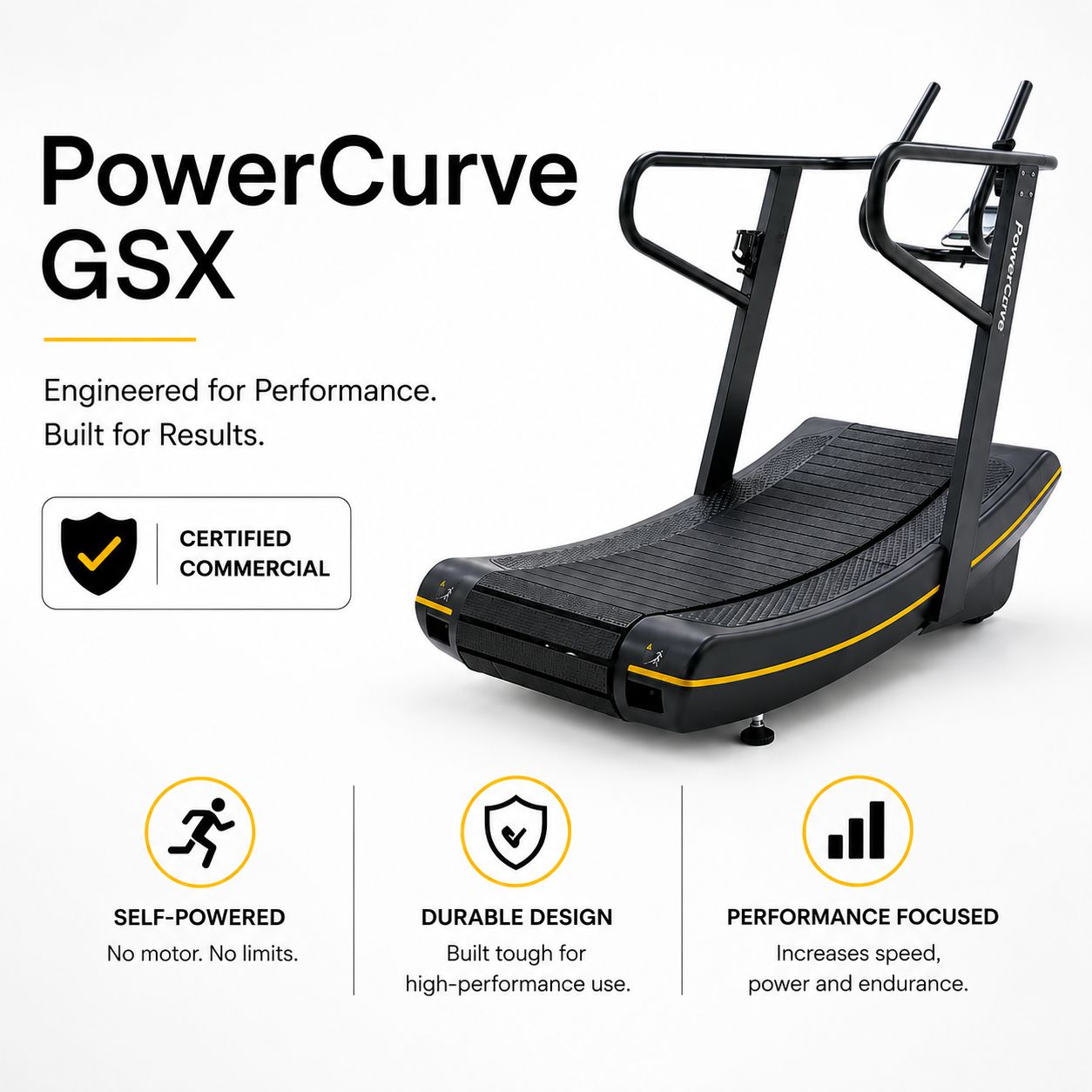 PowerCurve GSX Treadmill (Self Powered with resistance)