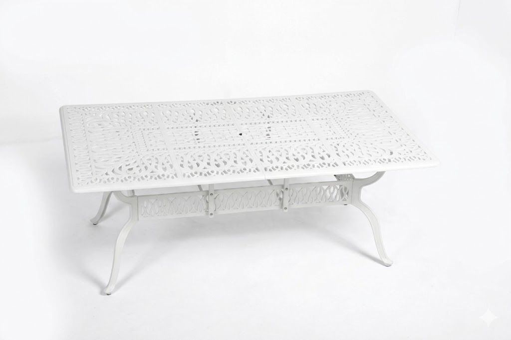 Elizabeth  Patio Table - 190cm x 110cm Rectangle - WHITE