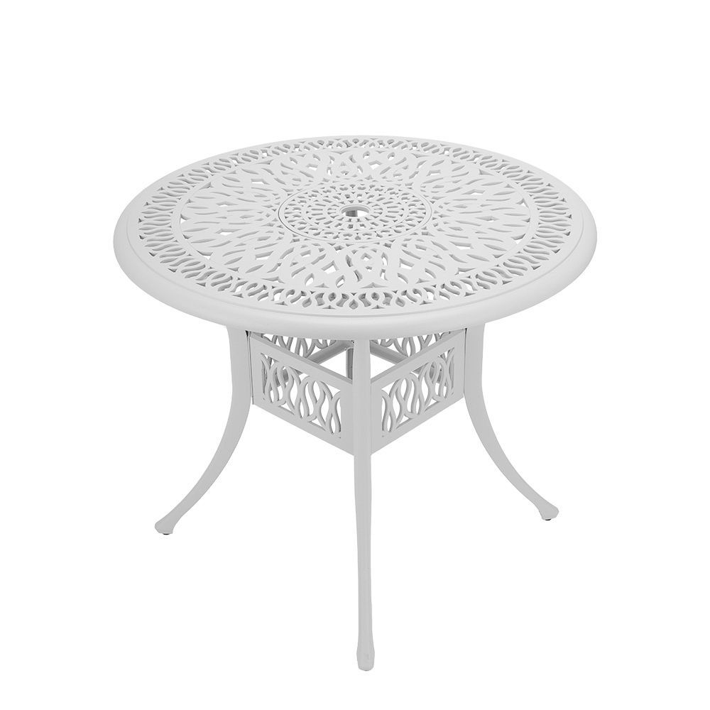 4 Seater Victoria  Patio Set with 90cm Round Elizabeth Table  - WHITE