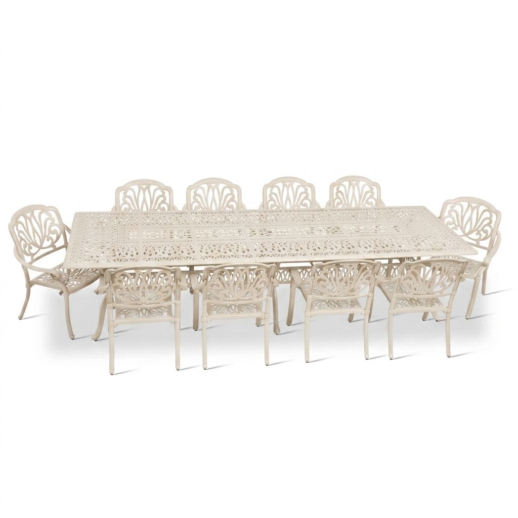 10 Seater Protea  Patio Set   with 320cm x 110cm  Lattice Table - SAND