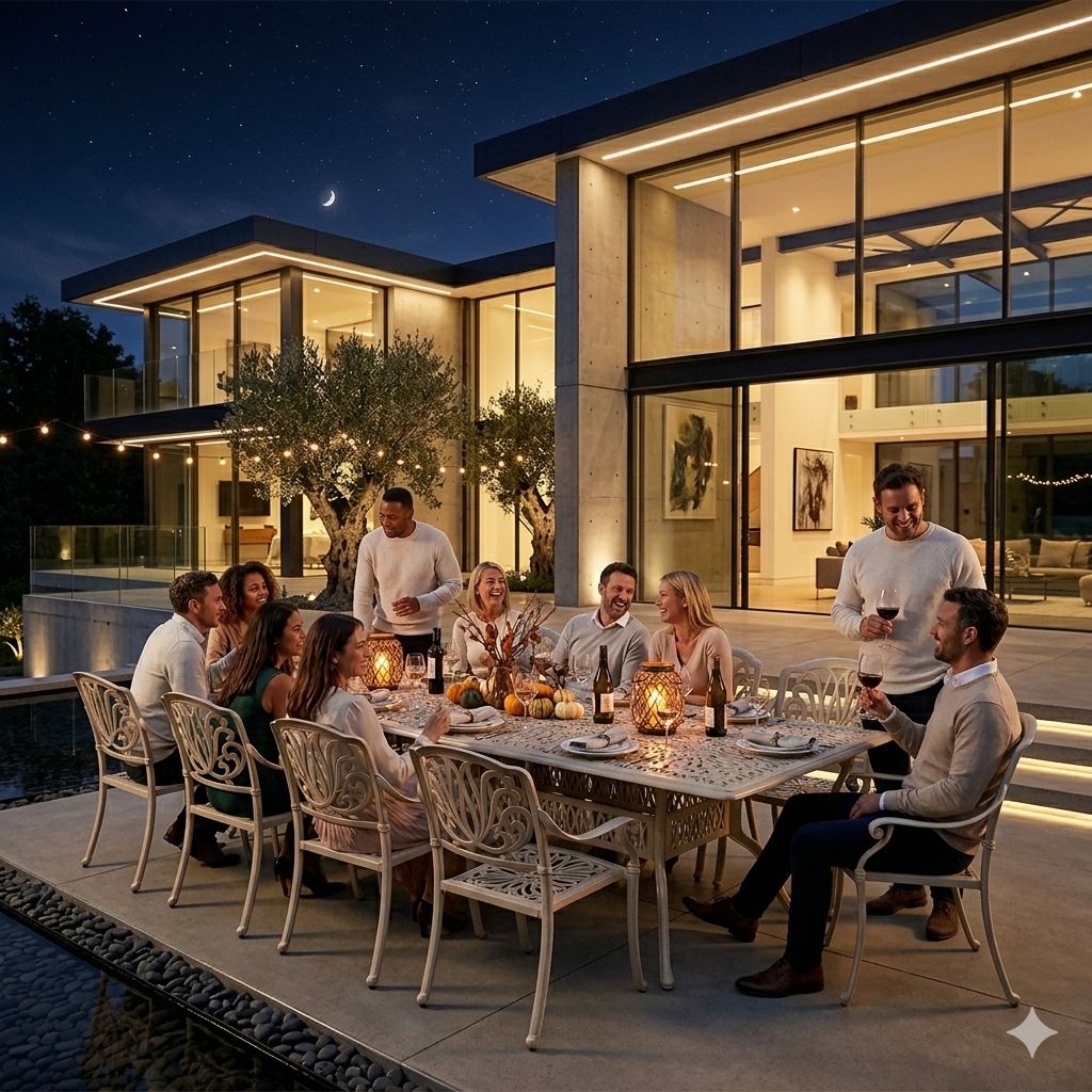 10 Seater Protea  Patio Set   with 320cm x 110cm  Lattice Table - SAND