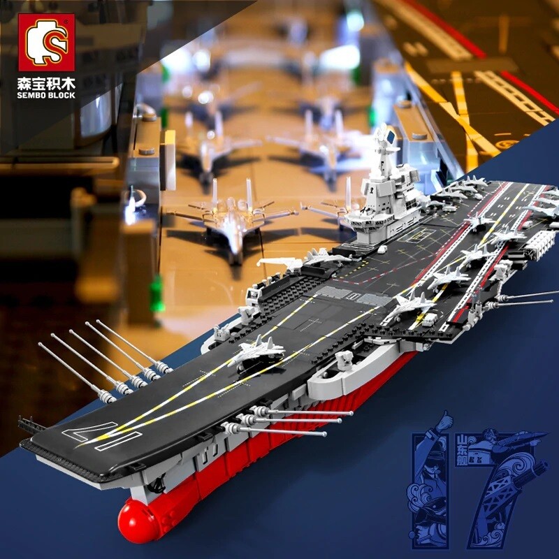SEMBO 202001 Flugzeugträger Shandong, 3010 Klemmbausteine