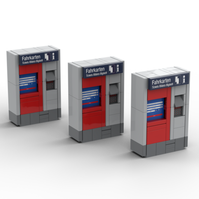 Fahrkartenautomat DB 3er Set mit Prints, 150+ Klemmbausteine