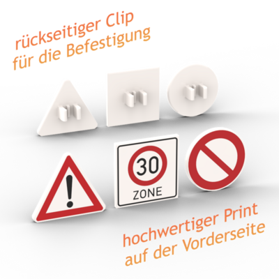 Verkehrsschild als Print-Klemmbaustein
