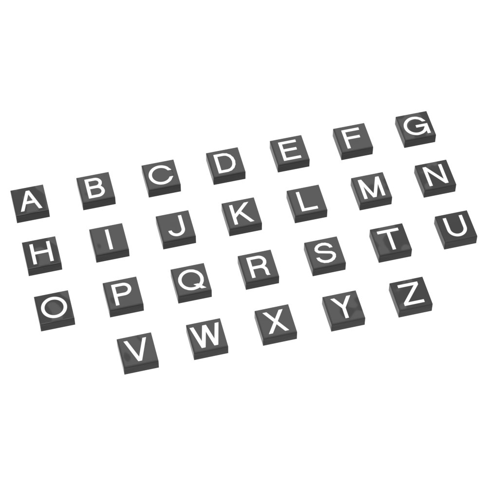 Prints Alphabet A-Z, 24 Klemmbausteine