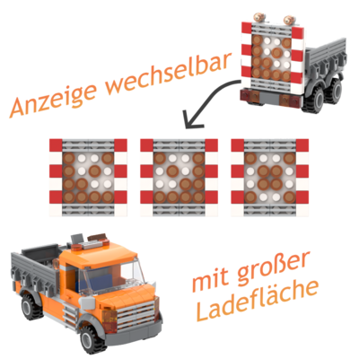 fairBricks Baustellenfahrzeug mit Anhänger, 286+ Klemmbausteine