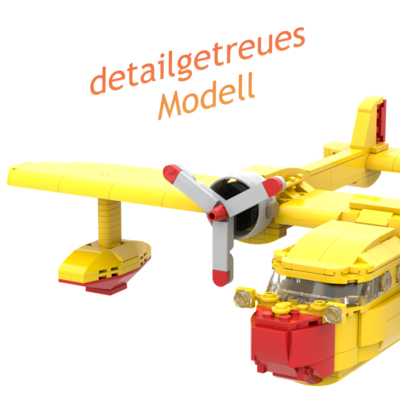 Wasserflugzeug Modell Seegans, 550+ Klemmbausteine