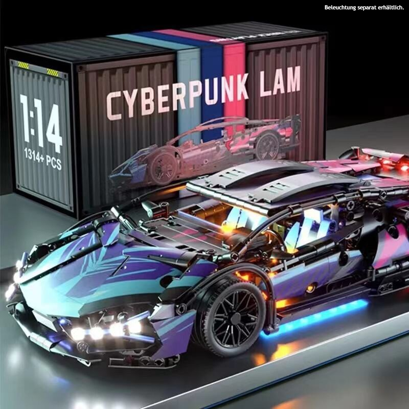 Mould King Cyberpunk LAM Sports Car 1:14 Edition 2077, 1280+ Klemmbausteine