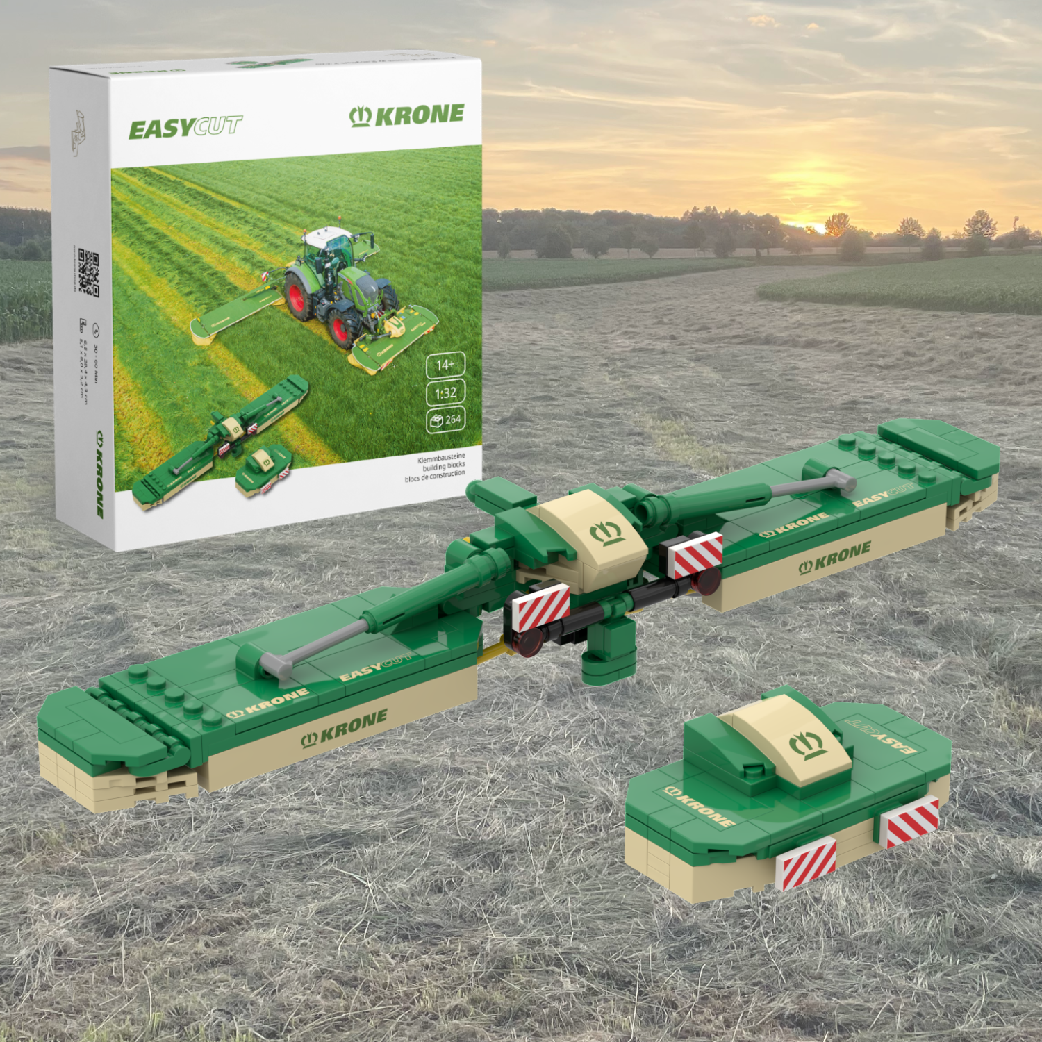 KRONE® EasyCut B1000 &amp; F320 1:32 Mähwerk Modell, 264 Bausteine