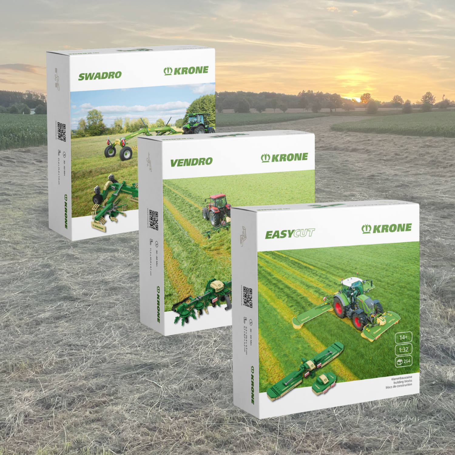 KRONE® Bundle: EasyCut, Swadro &amp; Vendro Anbaugeräte, 844 Klemmbausteine