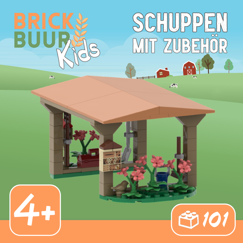 brickbuur Kids Schuppen mit Zubehör