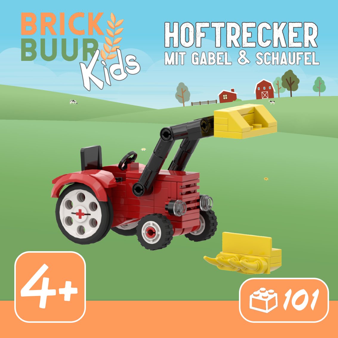 brickbuur Kids Hoftrecker mit Gabel &amp; Schaufel